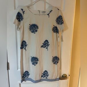Old Navy Cream Linen Blend Dress